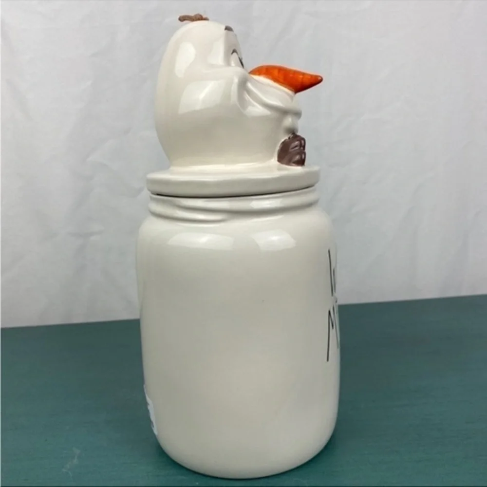 NWT Rae‎ dunn worth melting for canister Olaf frozen Christmas Disney